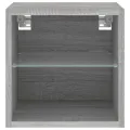 Meuble TV mural avec lumières LED sonoma gris 30x28,5x30 cm