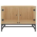 Table basse avec portes en verre chêne sonoma 68,5x50x50 cm