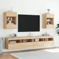 Meuble TV mural avec lumières LED chêne sonoma 40x30x60,5 cm