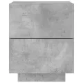 Armoires de chevet et lumières LED 2 pcs gris béton