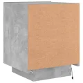 Armoires de chevet et lumières LED 2 pcs gris béton