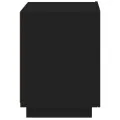 Armoire de chevet avec lumières LED noir bois d'ingénierie