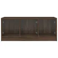 Table basse avec portes en verre chêne marron 102x50x42 cm