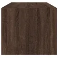 Table basse avec portes en verre chêne marron 102x50x42 cm