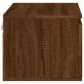 Table de chevet murale avec lumières LED chêne marron