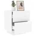 Armoire de chevet avec lumières LED blanc bois d'ingénierie
