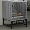 Tables de chevet et portes vitrées 2 pcs sonoma gris 35x37x50cm
