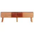Banc de gymnastique marron 160 cm cuir véritable et toile