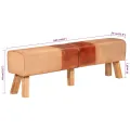 Banc de gymnastique marron 160 cm cuir véritable et toile