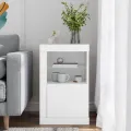 Armoire latérale avec éclairage LED blanc bois d'ingénierie