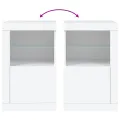 Armoire latérale avec éclairage LED blanc bois d'ingénierie