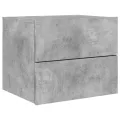 Tables de chevet murales avec lumières LED 2 pcs gris béton