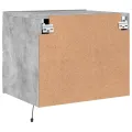Tables de chevet murales avec lumières LED 2 pcs gris béton