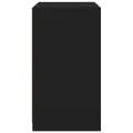 Armoire latérale avec lumières LED noir bois d'ingénierie
