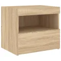 Tables de chevet et lumières LED 2 pcs chêne sonoma 50x40x45 cm