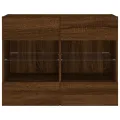 Meuble TV mural avec lumières LED chêne marron 78,5x30x60,5 cm
