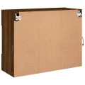 Meuble TV mural avec lumières LED chêne marron 78,5x30x60,5 cm
