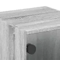 Tables de chevet et portes vitrées 2pcs sonoma gris 35x37x35cm