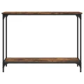 Table console chêne fumé 101x30,5x75 cm bois d'ingénierie