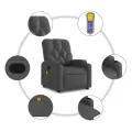 Fauteuil de massage inclinable Gris foncé Tissu