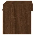 Tables de chevet murales avec lumières LED 2 pcs chêne marron