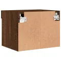 Tables de chevet murales avec lumières LED 2 pcs chêne marron