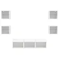 Unités murales TV avec LED 7 pcs blanc bois d'ingénierie