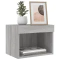 Tables de chevet murales avec lumières LED 2 pcs sonoma gris