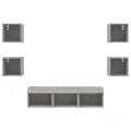 Unités murales TV avec LED 7 pcs gris sonoma bois d'ingénierie