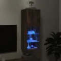 Meuble TV avec lumières LED chêne fumé 40,5x30x102 cm