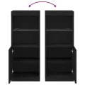 Buffet avec lumières LED noir 41x37x100 cm
