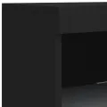 Buffet avec lumières LED noir 41x37x100 cm