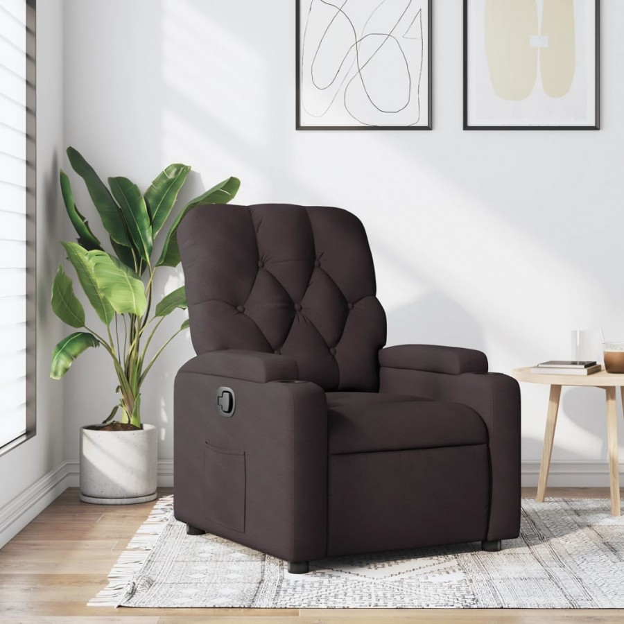 Fauteuil inclinable Marron foncé Tissu