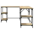 Bureau chêne sonoma 139x139x75 cm bois d'ingénierie