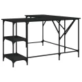 Bureau noir 139x139x75 cm bois d'ingénierie