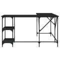 Bureau noir 139x139x75 cm bois d'ingénierie
