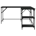 Bureau noir 139x139x75 cm bois d'ingénierie