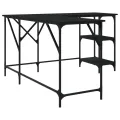 Bureau noir 139x139x75 cm bois d'ingénierie