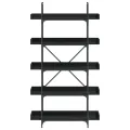 Bibliothèque 5 niveaux noir 100x33x180,5 cm bois d'ingénierie