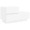 Table de chevet avec lumières LED blanc 70x36x40,5 cm