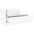 Table de chevet avec lumières LED blanc 70x36x40,5 cm