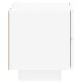 Table de chevet avec lumières LED blanc 70x36x40,5 cm