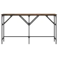 Table console chêne fumé 140x29x75 cm bois d'ingénierie