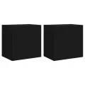 Meubles TV muraux 2 pcs noir 40,5x30x40 cm bois d'ingénierie