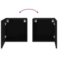 Meubles TV muraux 2 pcs noir 40,5x30x40 cm bois d'ingénierie