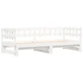 Lit coulissant Blanc 2x(90x200) cm Bois de pin massif