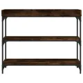 Table console avec étagères chêne fumé 100x30x80 cm