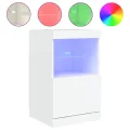 Buffet avec lumières LED blanc 41x37x67 cm
