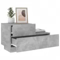 Table de chevet avec lumières LED gris béton 70x36x40,5 cm