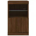 Buffet avec lumières LED chêne marron 41x37x67 cm
